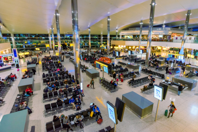 LHR Airport has 2 runways (east/west) and 4 terminals.